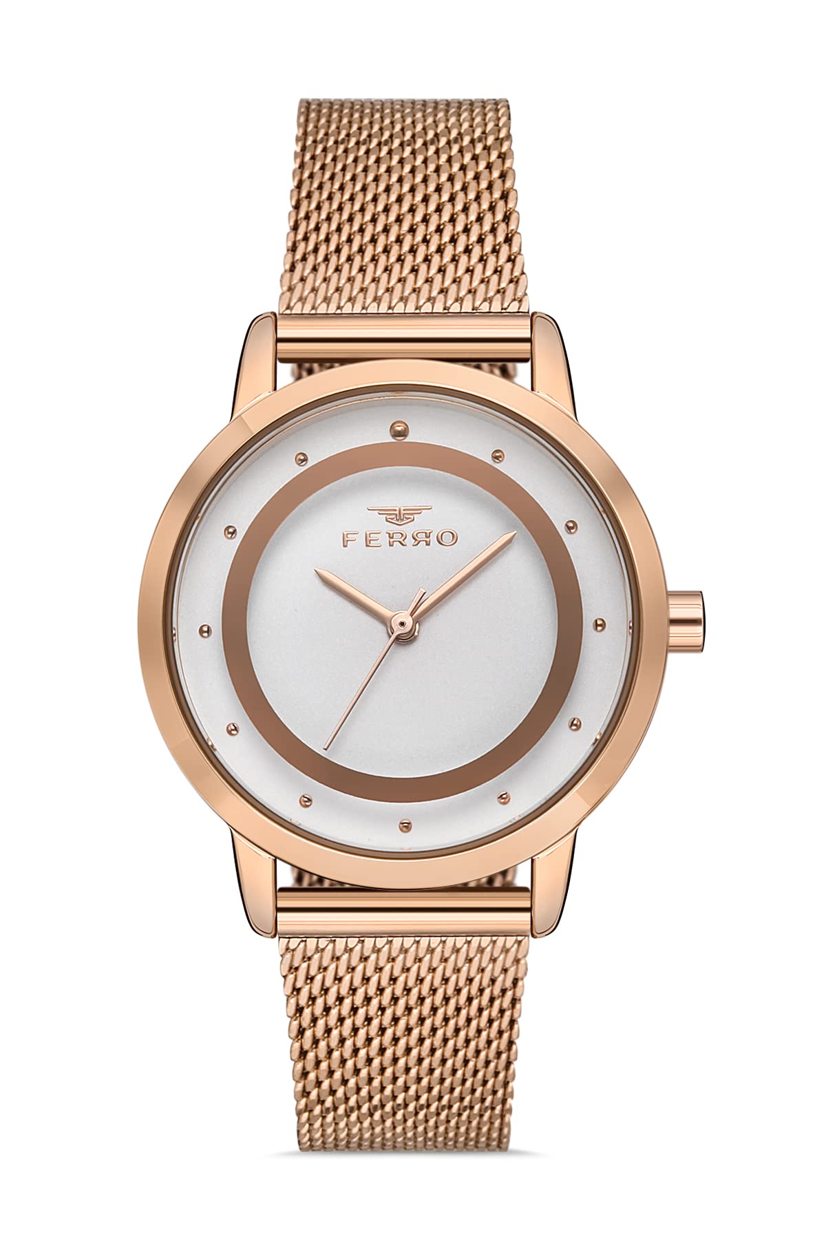 Ferro Aversa Analog White Dial Womens Watch-F40090C-C (B09RPPP41S) Amazon Price History, Amazon Price Tracker
