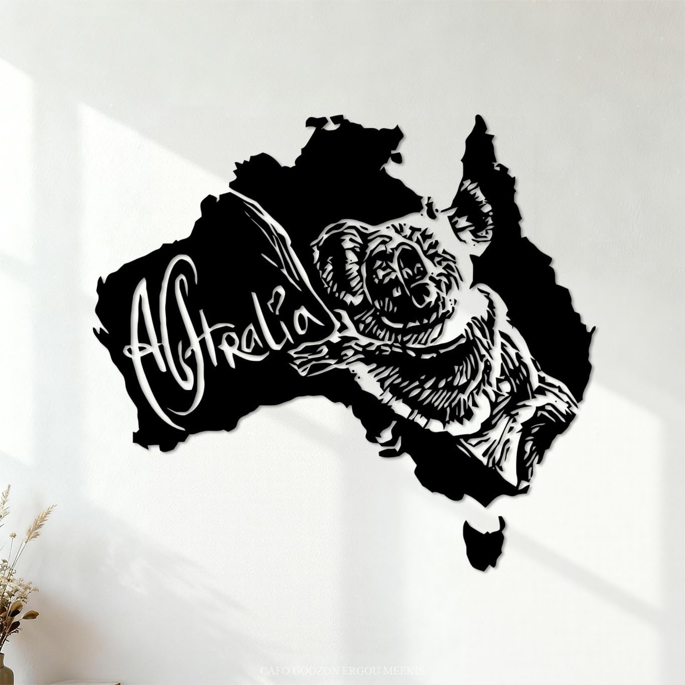 Vinyl Art Sticker Koala Animal Australia Tribal 72x79.2cm Window Decals Black
