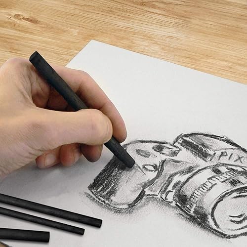 Miniatura 4 de MyLifeUNIT Willow Charcoal Sticks, paquete de 4 lápices de carbón de vid para dibujo de artistas (48 piezas)