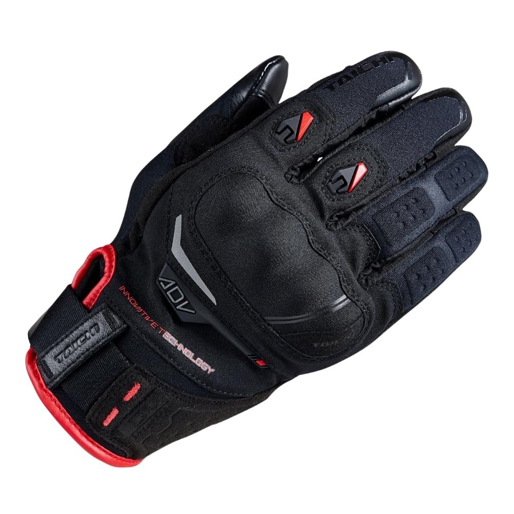 TAICHI RS Drymaster Compass Riding Gloves Black Red Motorcycle Gear Waterproof Breathable Touchscreen Compatible Adventure