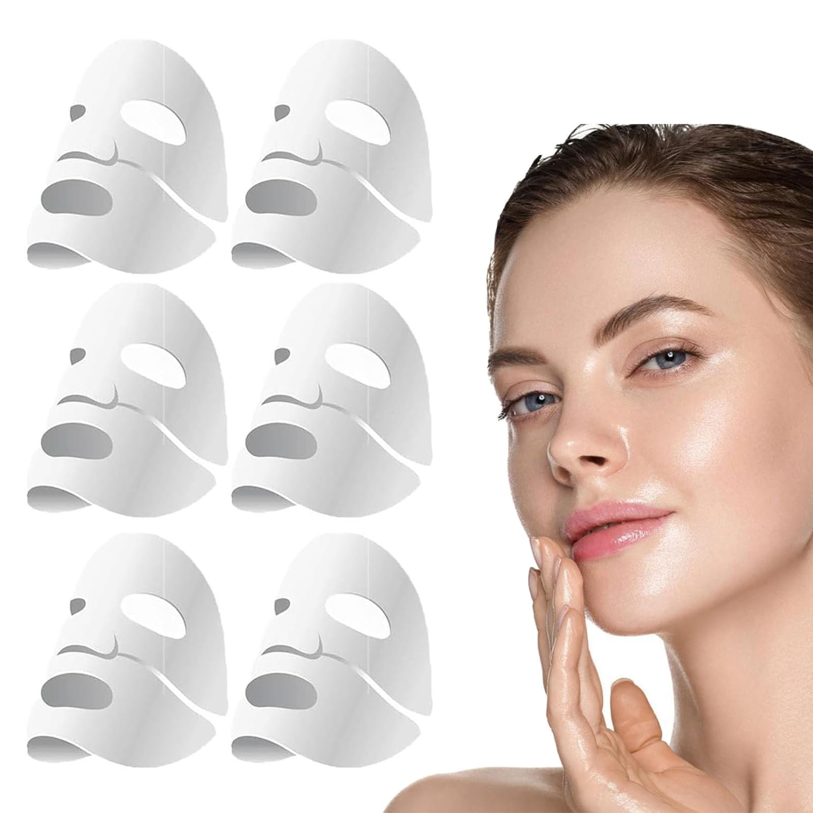 FOTN Bio-Collagen Real Deep Mask, Skinqueen Deep Collagen Anti Wrinkle Lifting Face Mask, Bio Collagen Facial Masks Deep Hydrating Firming Overnight - Pack of 6