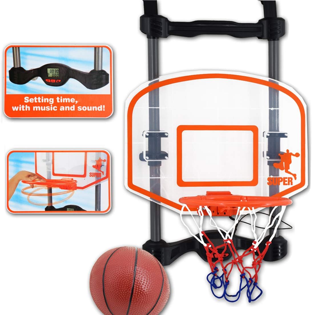 deAO Mini Basket Ball Game Set Hang on The Door with Score Recorder