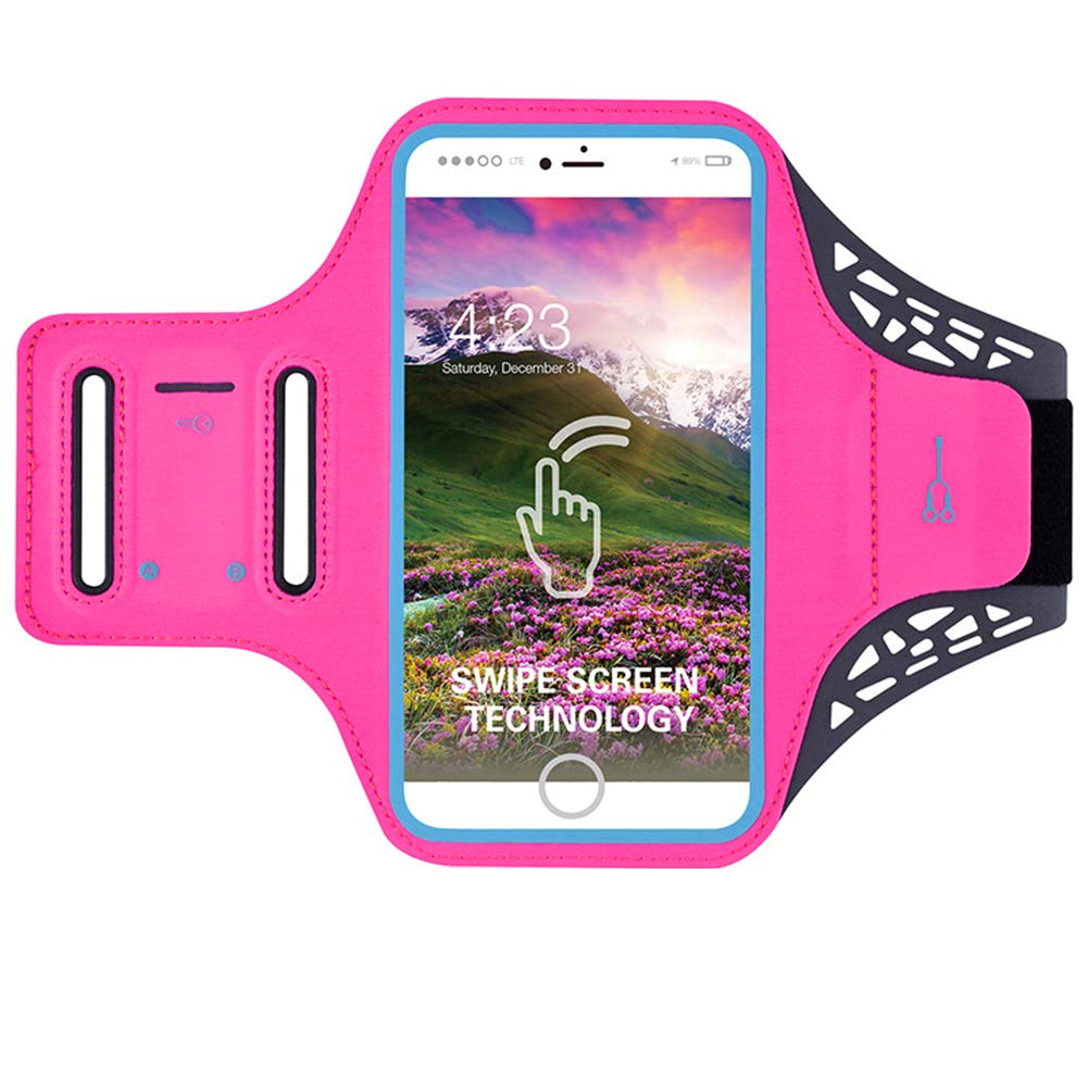 FITRISING Water Resistant Cell Phone Armband Fits iPhone Xs Max, XR, 8 7 6s 6 Plus, Galaxy S10, S10+, Adjustable Elastic Band with Key Holder, Card Slot, for Walking, Running, Cycling