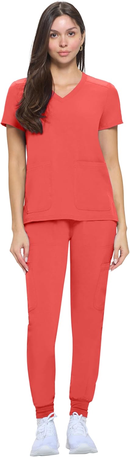 Natural Uniforms Womens Essential Cool Stretch Jogger Scrub Set with Regular and Petite Sizes