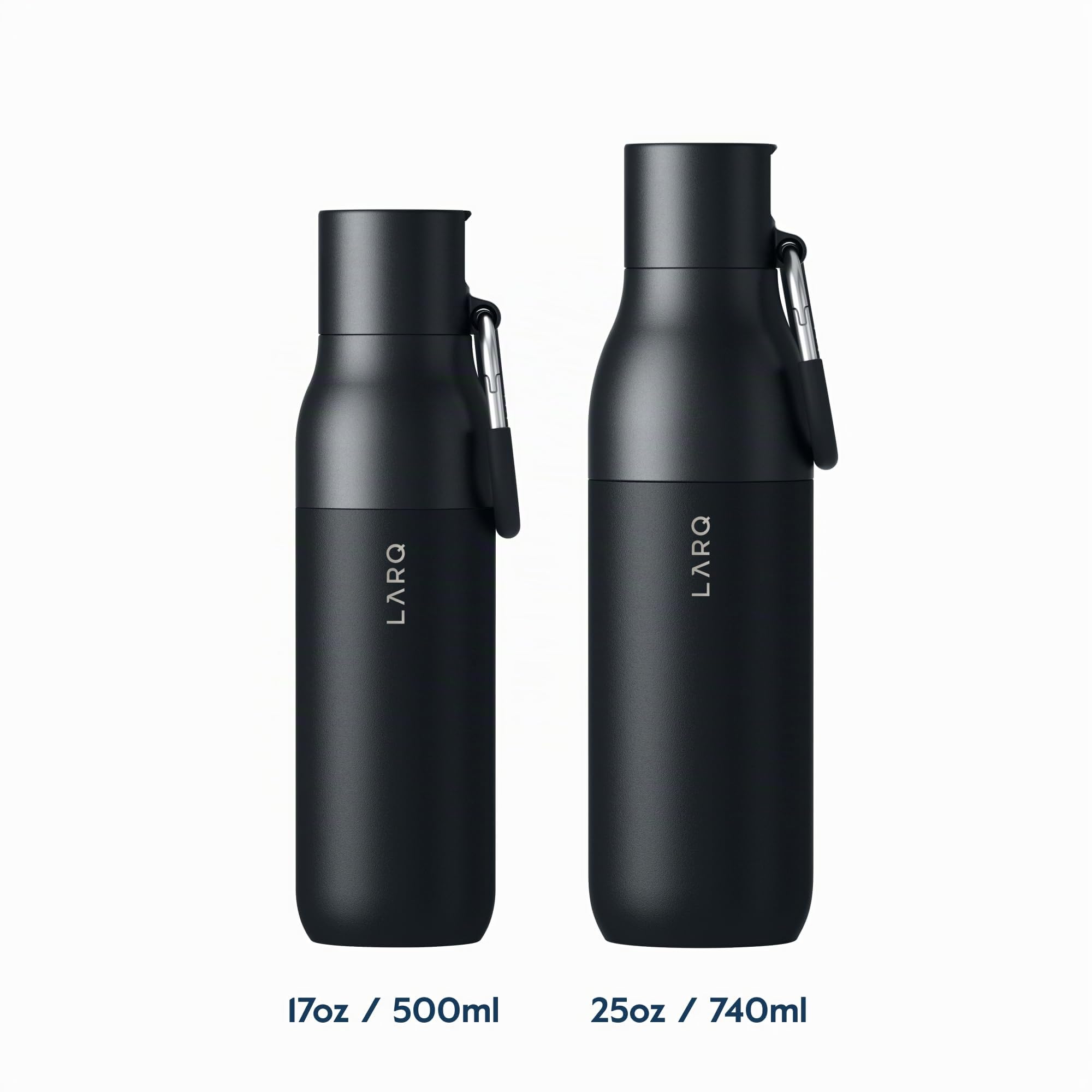 LARQ Bouteille Flip Top 740ml - Bouteille isolée en acier inoxydable | Thermos, sans BPA | Garde les boissons froides et chaudes, Obsidian Black