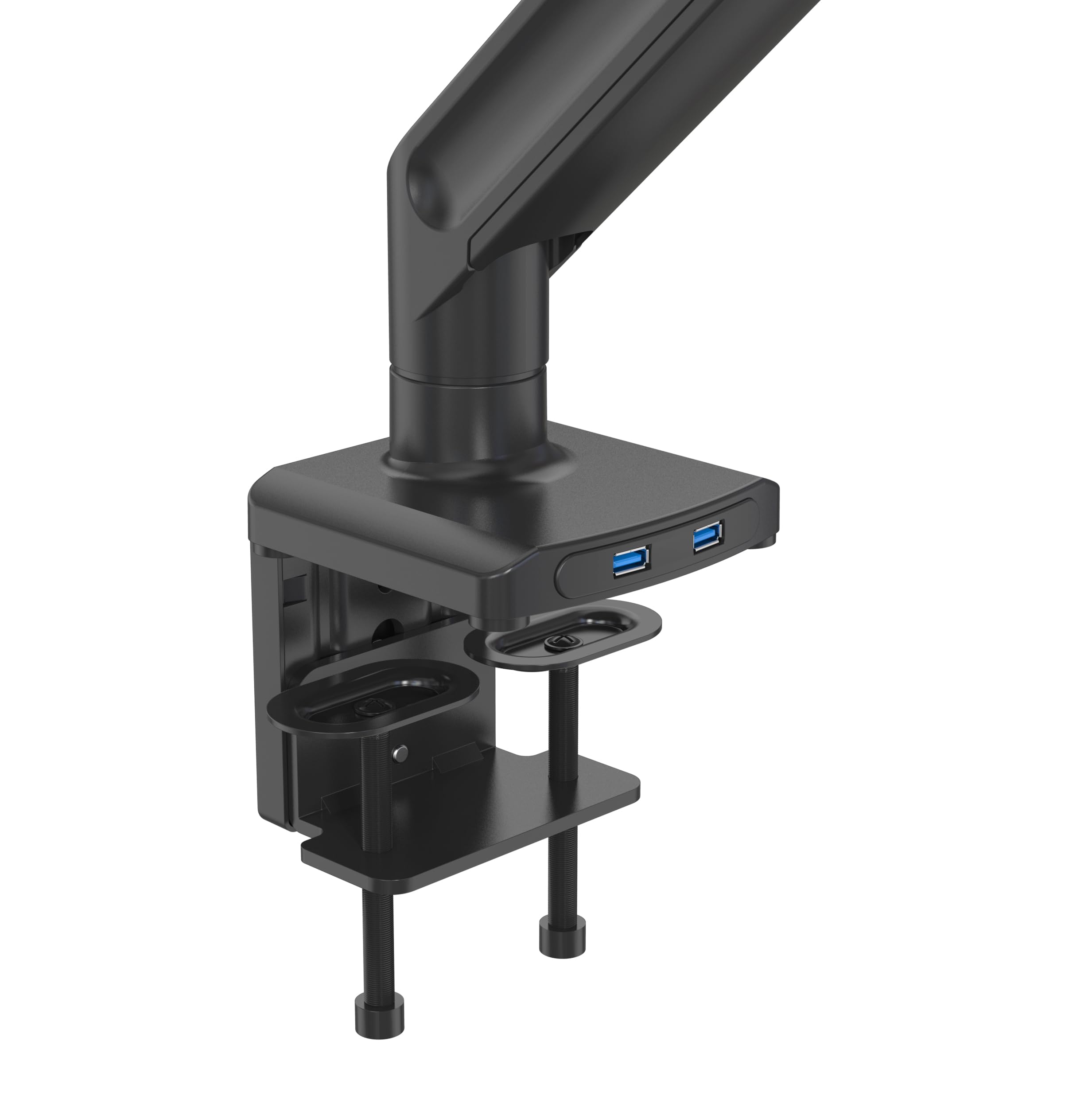 HFTEK Supporto Doppio Monitor A Molla Gas Con Porte USB – Alluminio, VESA, Fino A 12kg E 37'' - 5