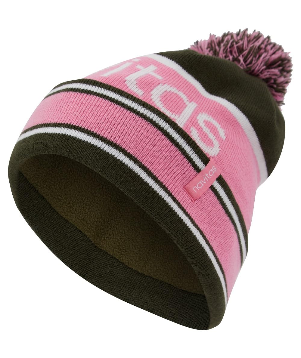 Navitas Women's Pink Fleece Lined Bobble Hat - Fishing Outdoor Warm Hat Headwear