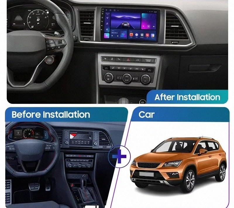 Estéreo de automóvil Seat Ateca Cupra 2016-2023 con Bluetooth y Mirror Link multimedia 2