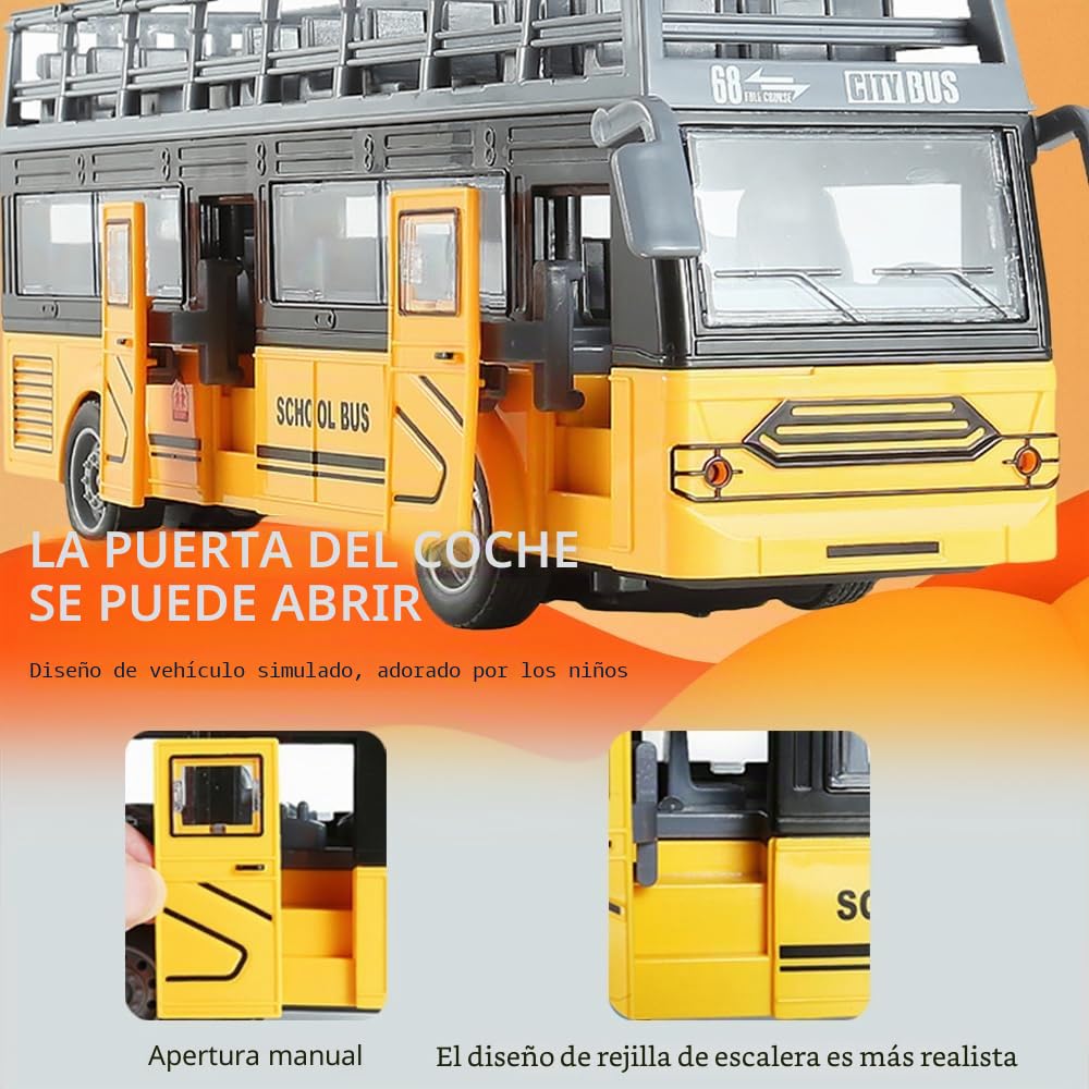 Autobús de control remoto, autobús RC 1/30 4CH con música ligera, puerta apertura, autobús juguete de interacción padre-hijo