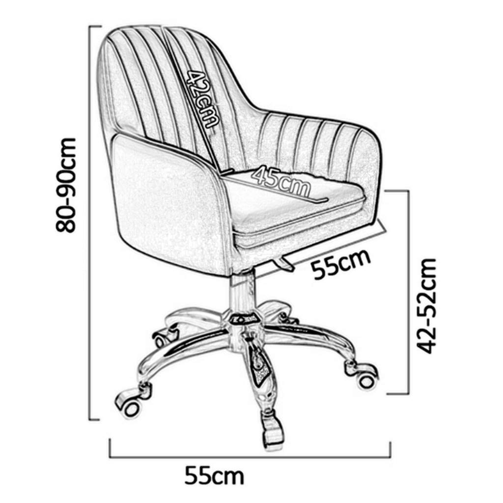 Sedia da ufficio in velluto con supporto lombare, moderna, girevole, con base, ergonomica, per soggiorno, camera da letto, ufficio, studio di toeletta, giallo, giallo