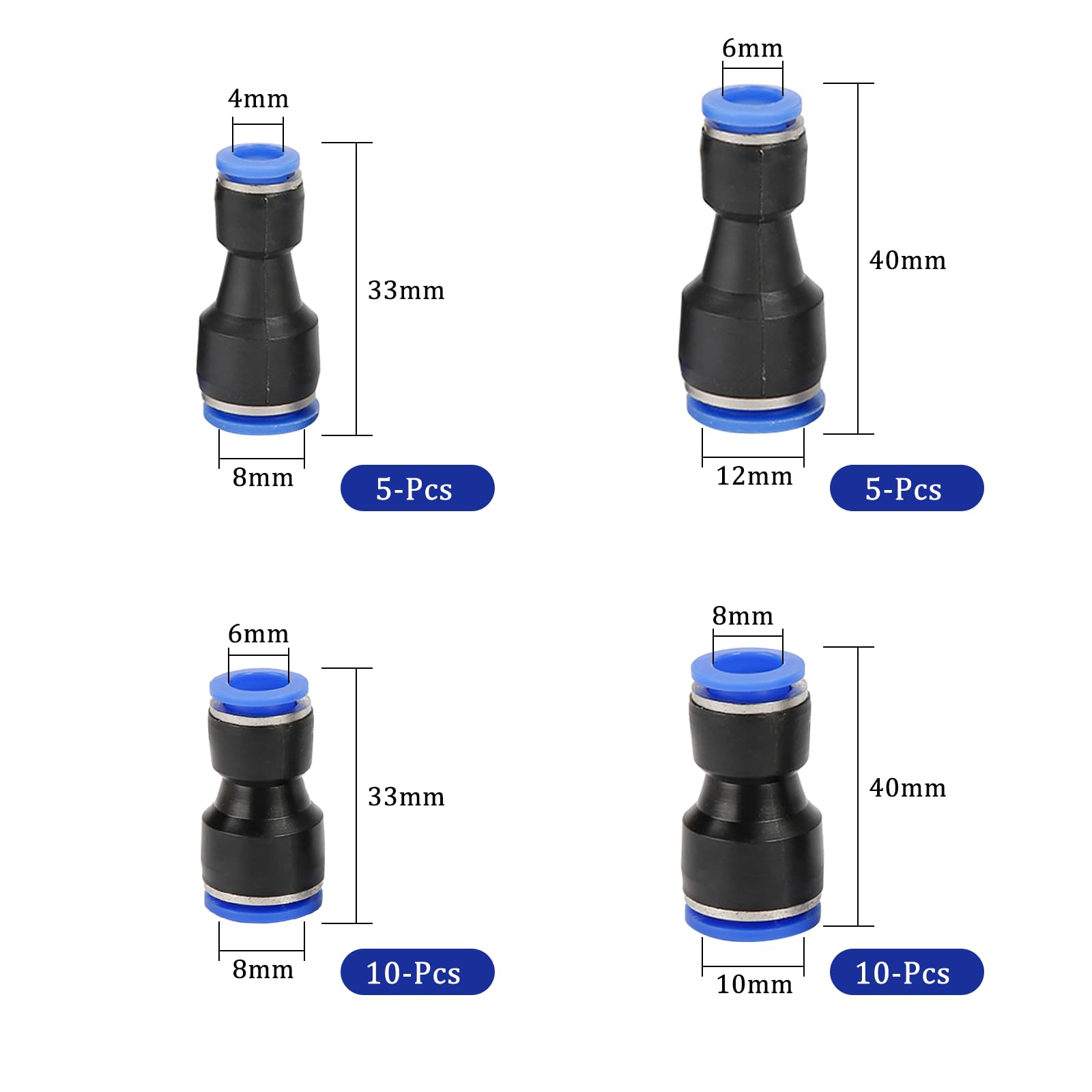 Raccordi Pneumatici Raccordo Connettore In Plastica PU 4mm 6mm 8mm 10mm Per Tubo Flessibile Aria Acqua Push In Raccordo Rapido Gas Drto - Foto 8