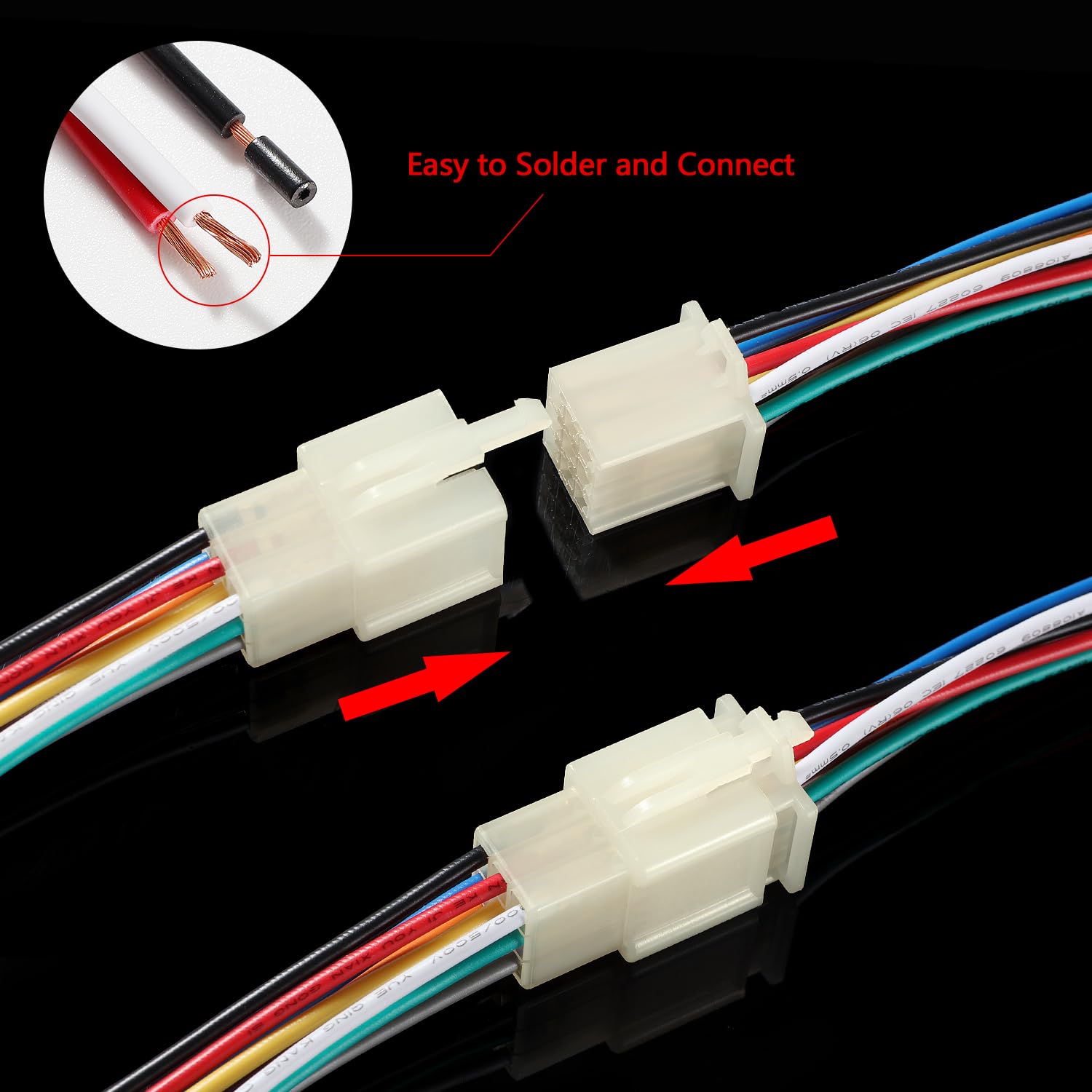 YIXISI 2 works 2.8mm 9 Pin Automotive Electrical Wire Connectors, Male and Female Housing Connector with 140mm 20 AWG Cable - Image 4