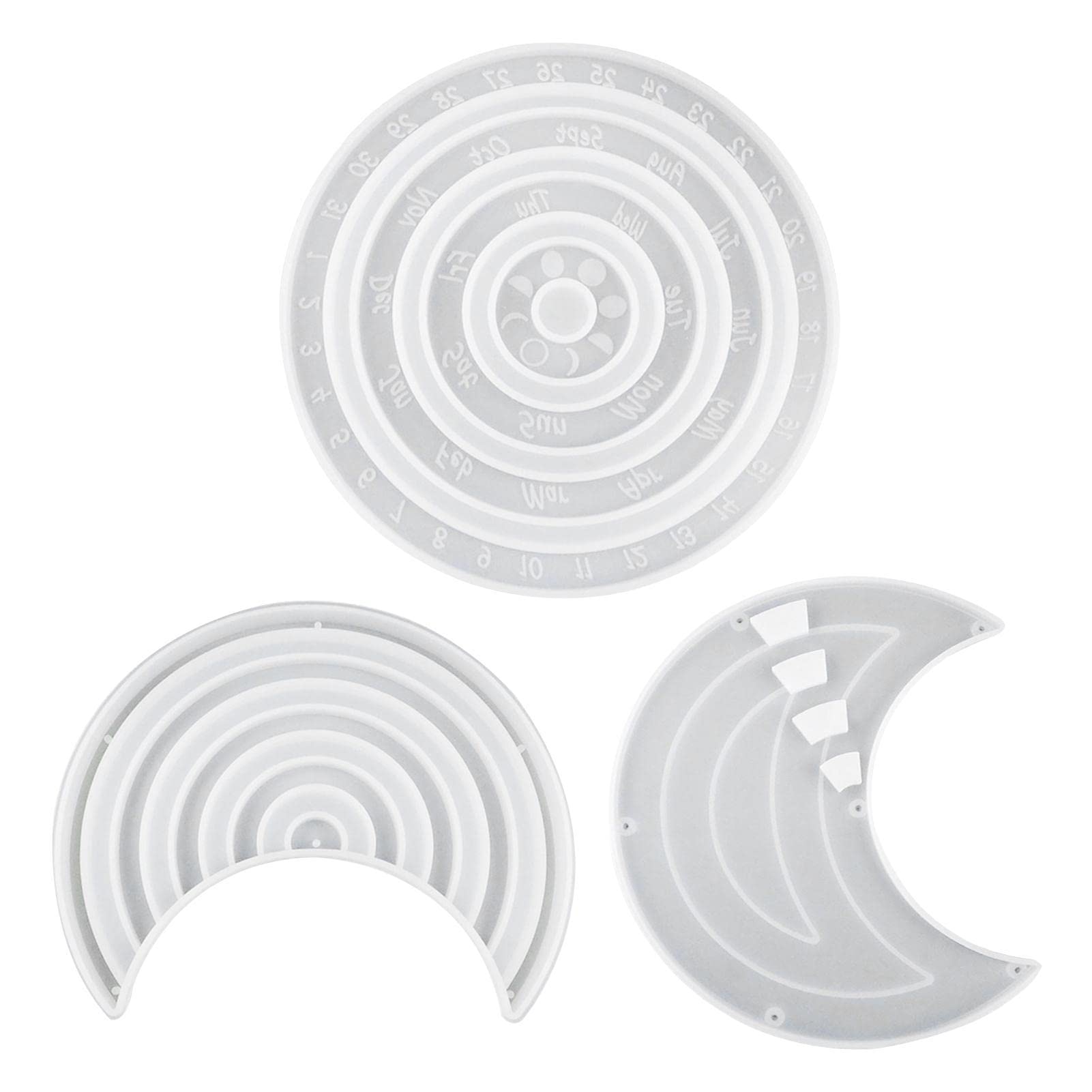 Silicone Mould for Moon Calendar - Round Calendar Silicone Moulds for Resin Resin Crafts Casting Resin Moulds Round for Calendar Casting
