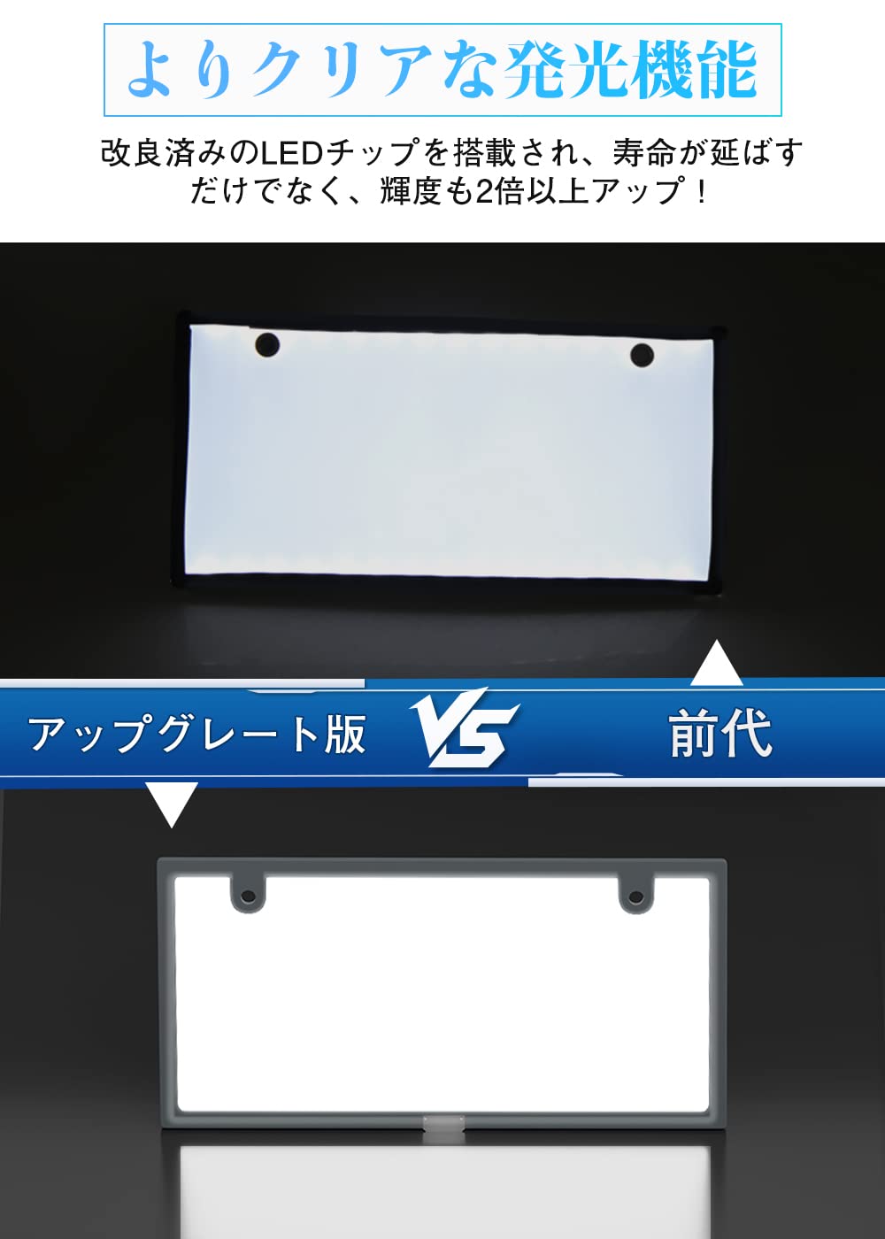 Amazon | Yalufa 字光式 LED ナンバープレート LED 字光式 電光式