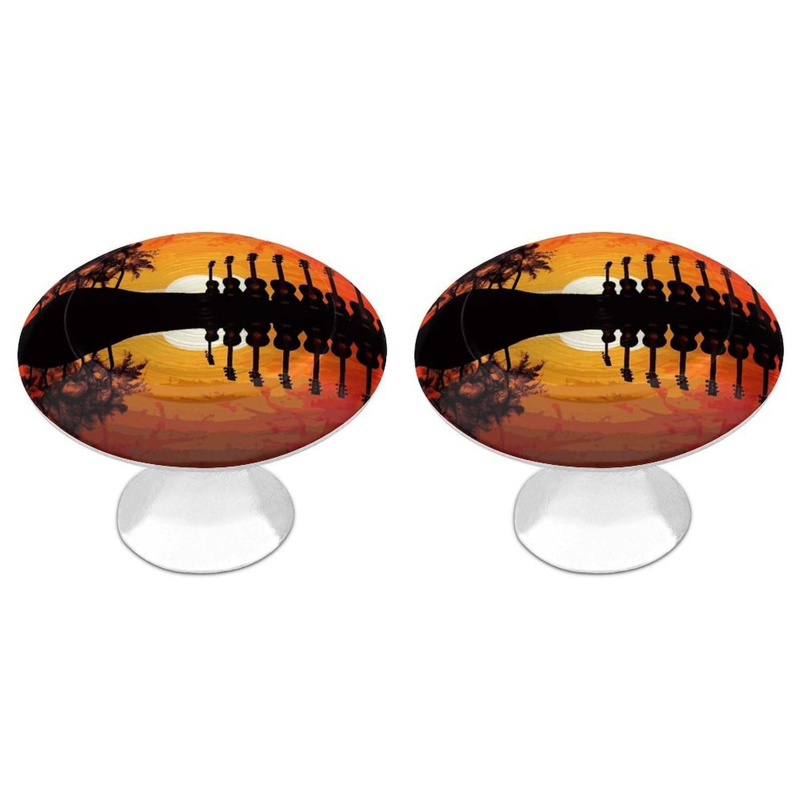 Btcowzrv Style Guitar Music Sunset 2 Pack Cabinet Knobs Drawer Pulls