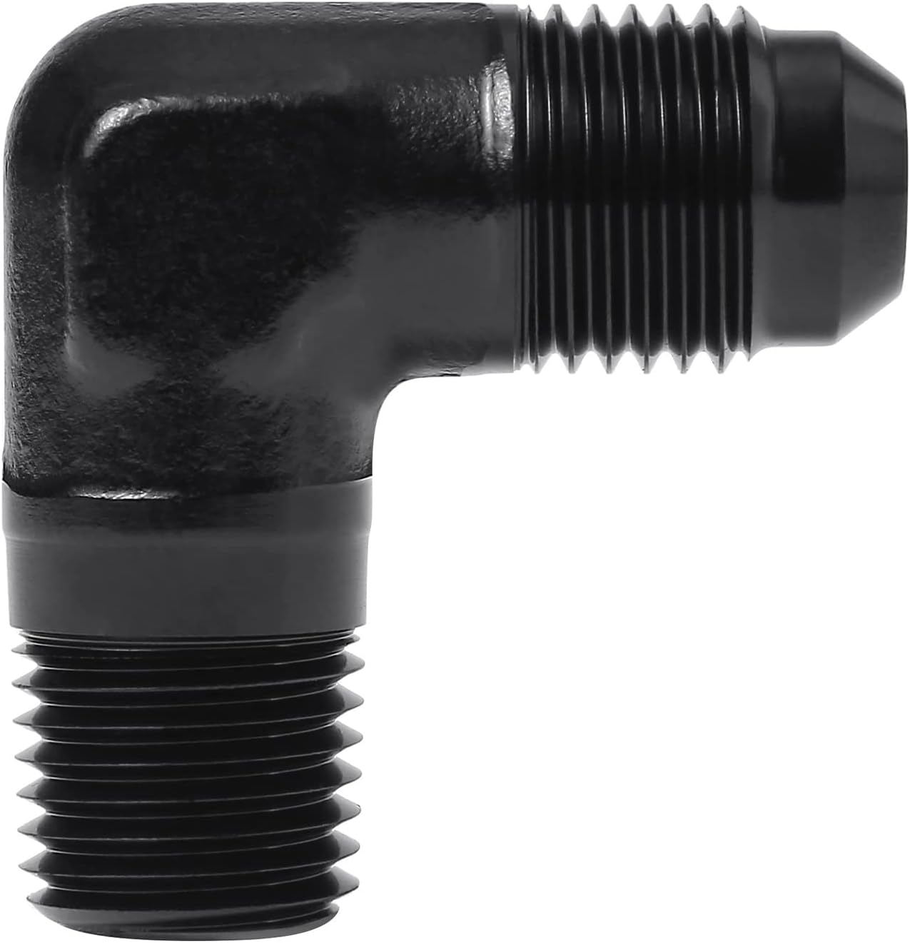 6AN to 1/4" NPT Male 90 Degree Fitting Adapter Aluminum