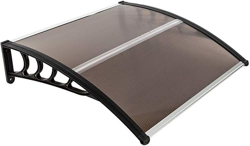 Hommo Toldo de policarbonato de 40 x 40 pulgadas con soporte negro, cubierta superior para puerta delantera, toldo de patio al aire libre, disponible en Yaxa Peru