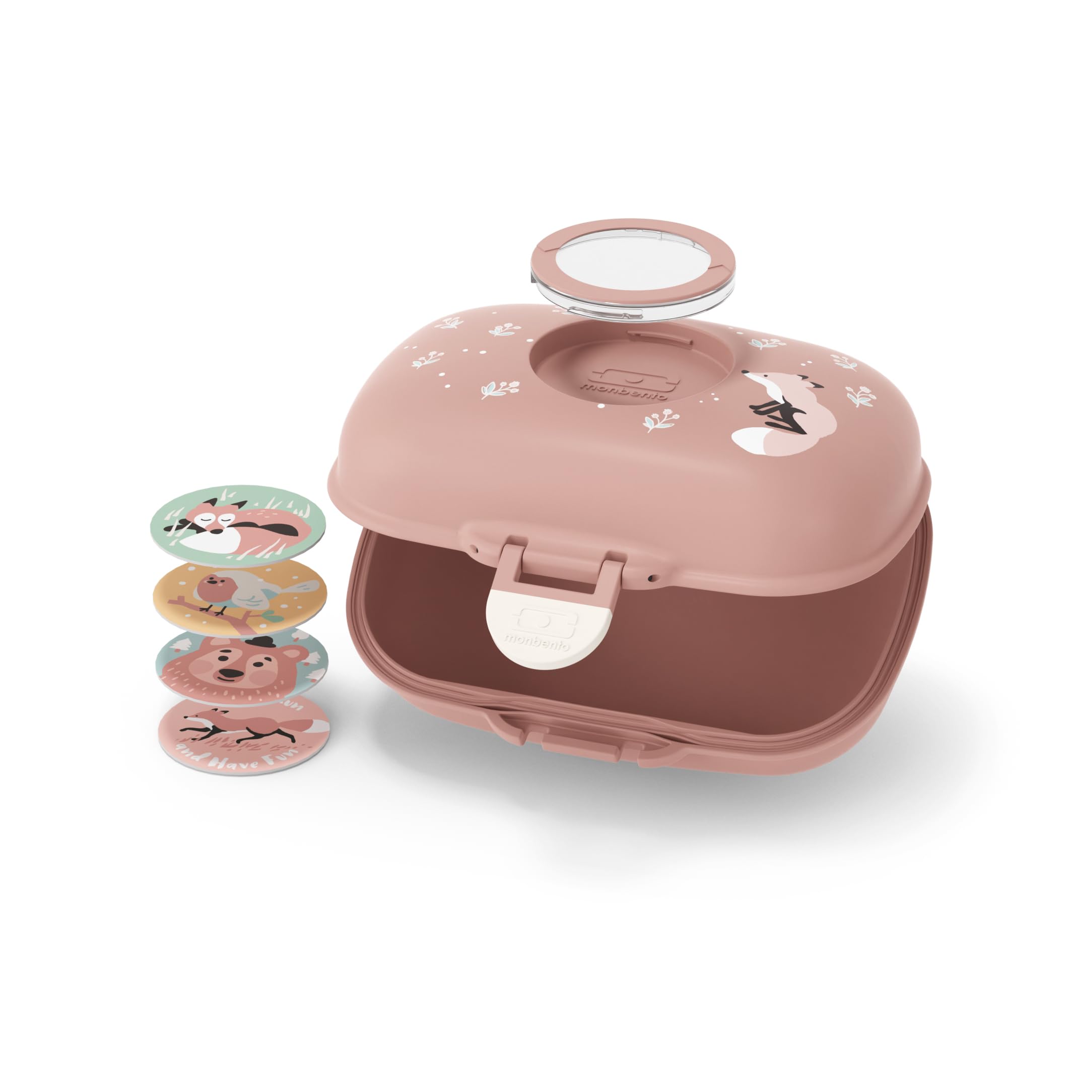 Monbento MB Gram Fox Boîte à Goûter Enfant Snack Box Sans BPA Rose Cannelle