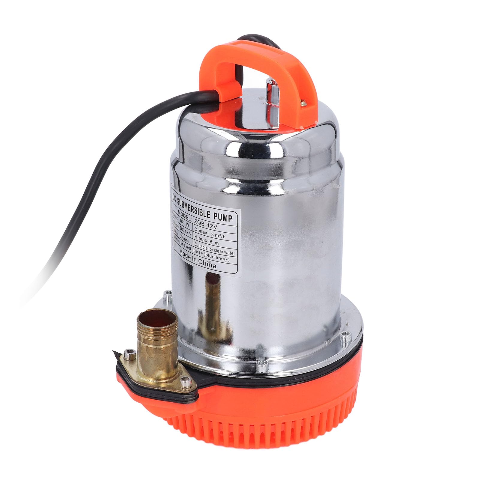 Generic Bomba Sumergible de CC Confiable, Bomba de Refuerzo Alimentada por Energía Solar de 12V para Tanque de Agua, Salida de 3 Metros³/h y 1 Pulgada