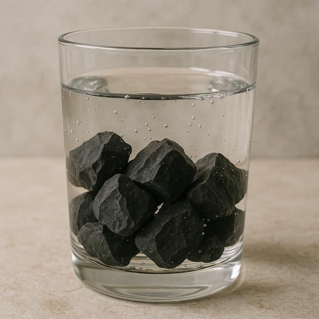 Shungit in Piccolo Pacchetto Grezzo (1 kg), Pietre shungite, sunghite, shungite Originale per purificazione dell'Acqua