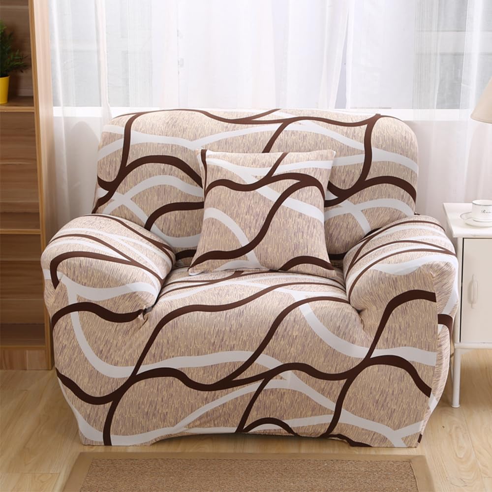Hggzeg Stretch Sofa Cover, High Elastic Fabric 1 2 3 Seater Couch Slipcover, Washable Printed Pattern Loveseat Settee - Image 4