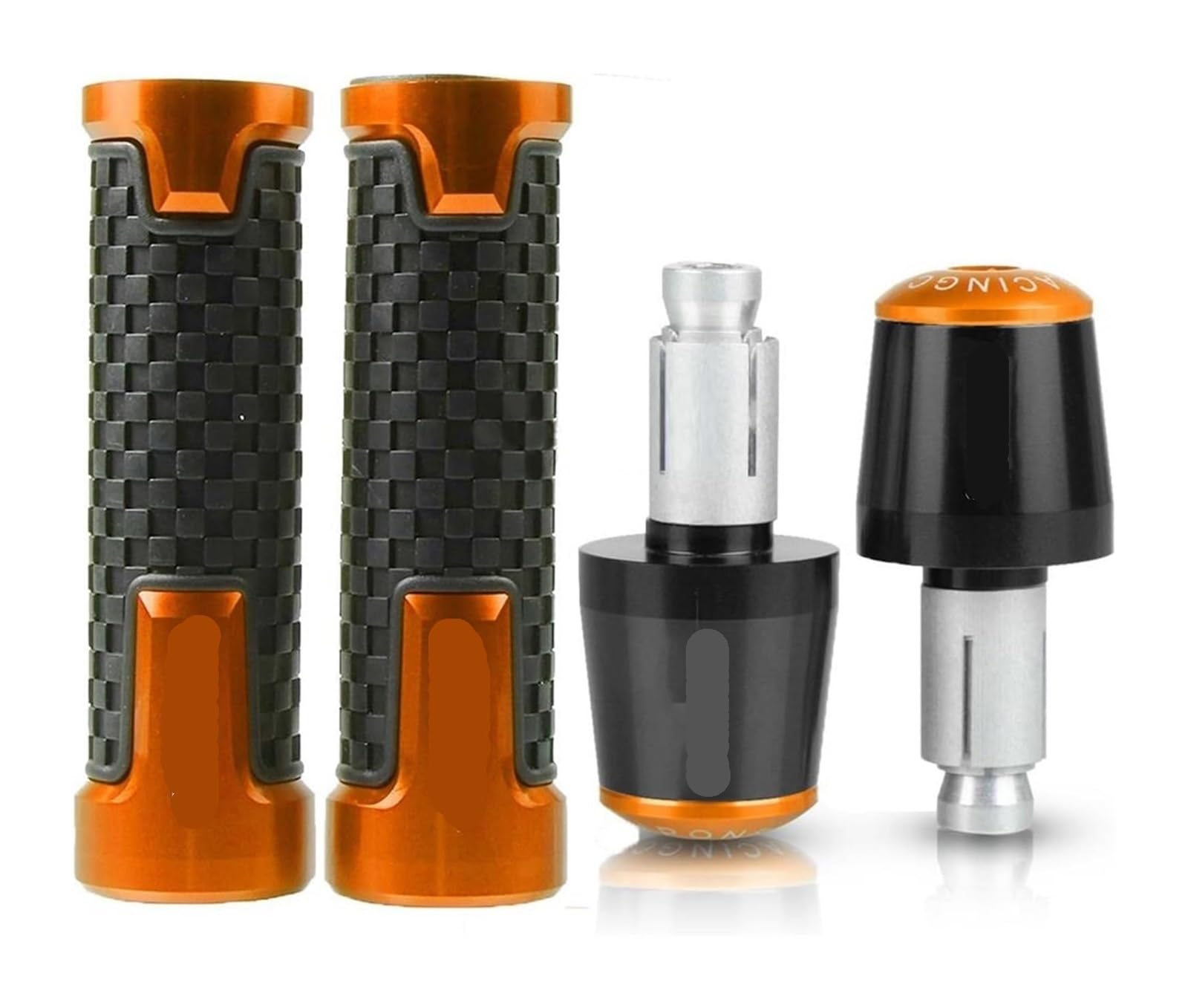 para Y&amaha TW125 TW 125 1999-2004 Accesorios para Motocicletas Puños De Manillar De 22 Mm Tapones De Extremo De Manillar Extremo Manillar Barra Motocicleta(Naranja)