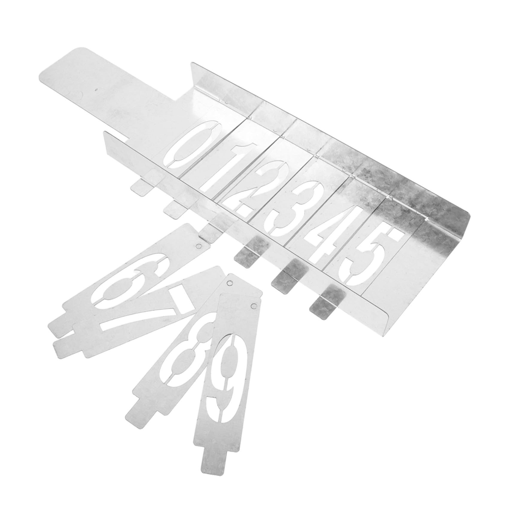 Healvian Stencil Resistenti in Argento Ferro Numerici Riutilizzabili con 6 Slot per Pittura Spray per Cassetta Postale e Decorazioni Artigianali