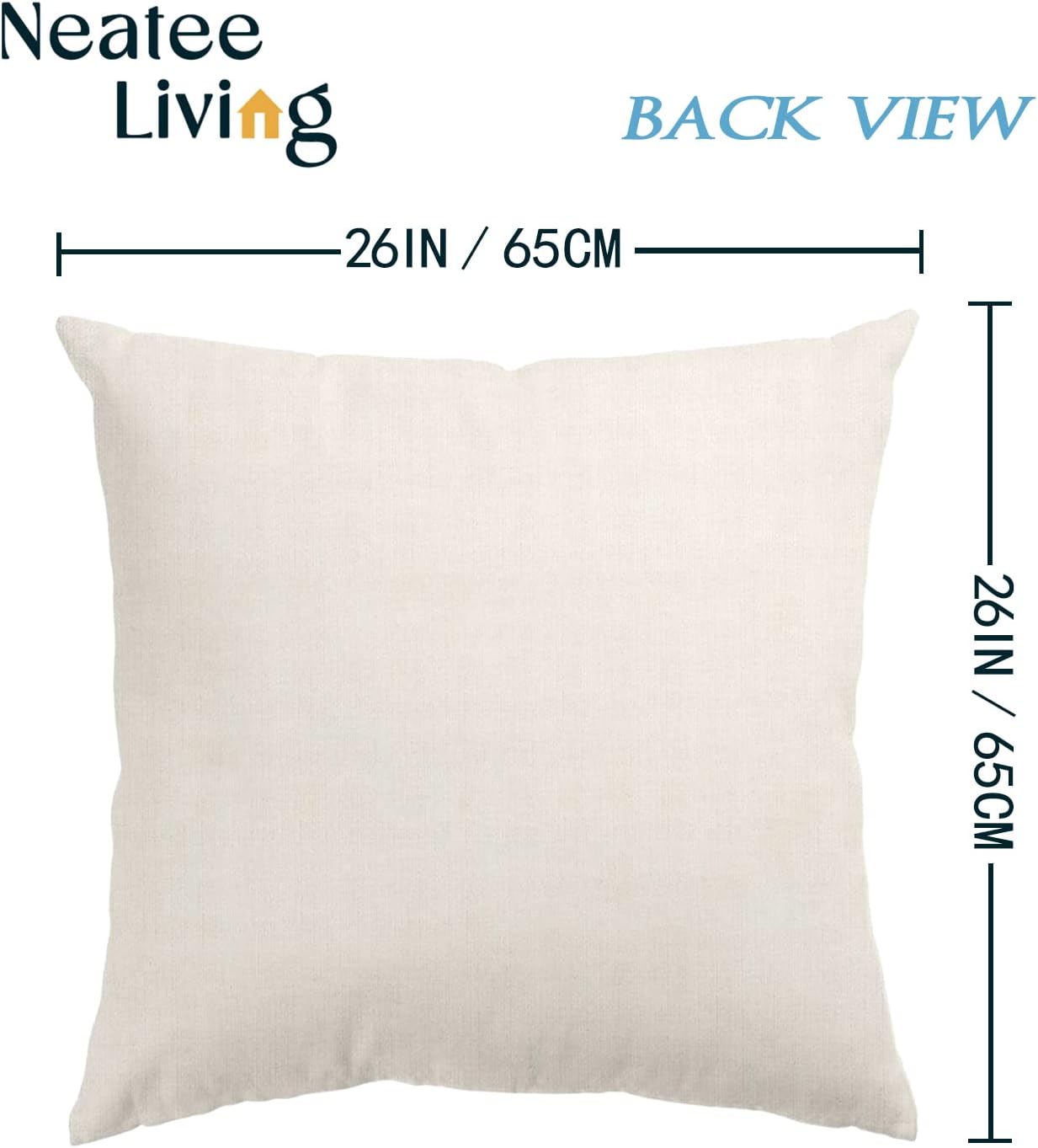 Neatee Living Set of 4 Green Plants Decorative Throw Pillow Covers 26x26 Inch Summer Decorations Linen Square Pillow Cases Tropical Plants Outdoor Sofa Couch Home Bed Decor Cushion Covers