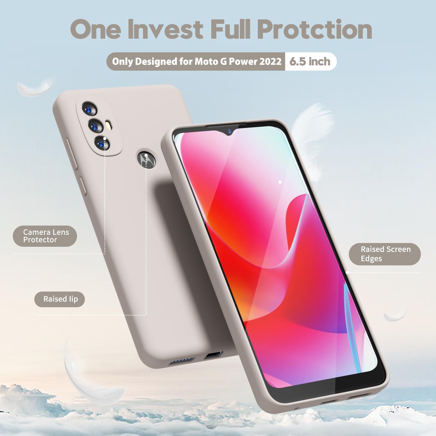 oqpa (3 in 1 for Motorola Moto G Pure/Moto G Power(2022) Phone Case with Camera