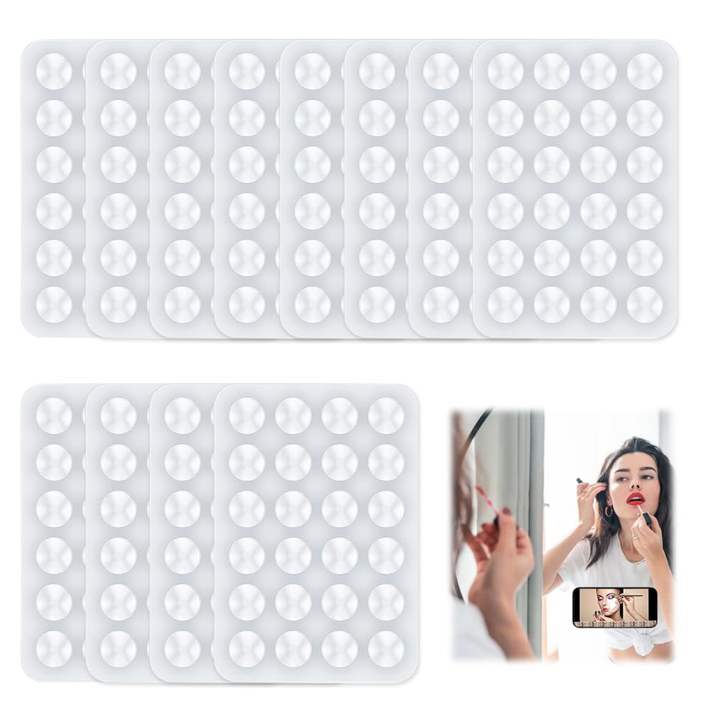 Silicone Suction Phone Case Adhesive Mount, Silicon Adhesive Phone Accessory for iPhone and Android, Hands-Free Fidget Toy Mirror Shower Phone Holder, for Selfies and Videos Fidget Toy (12 Pcs)
