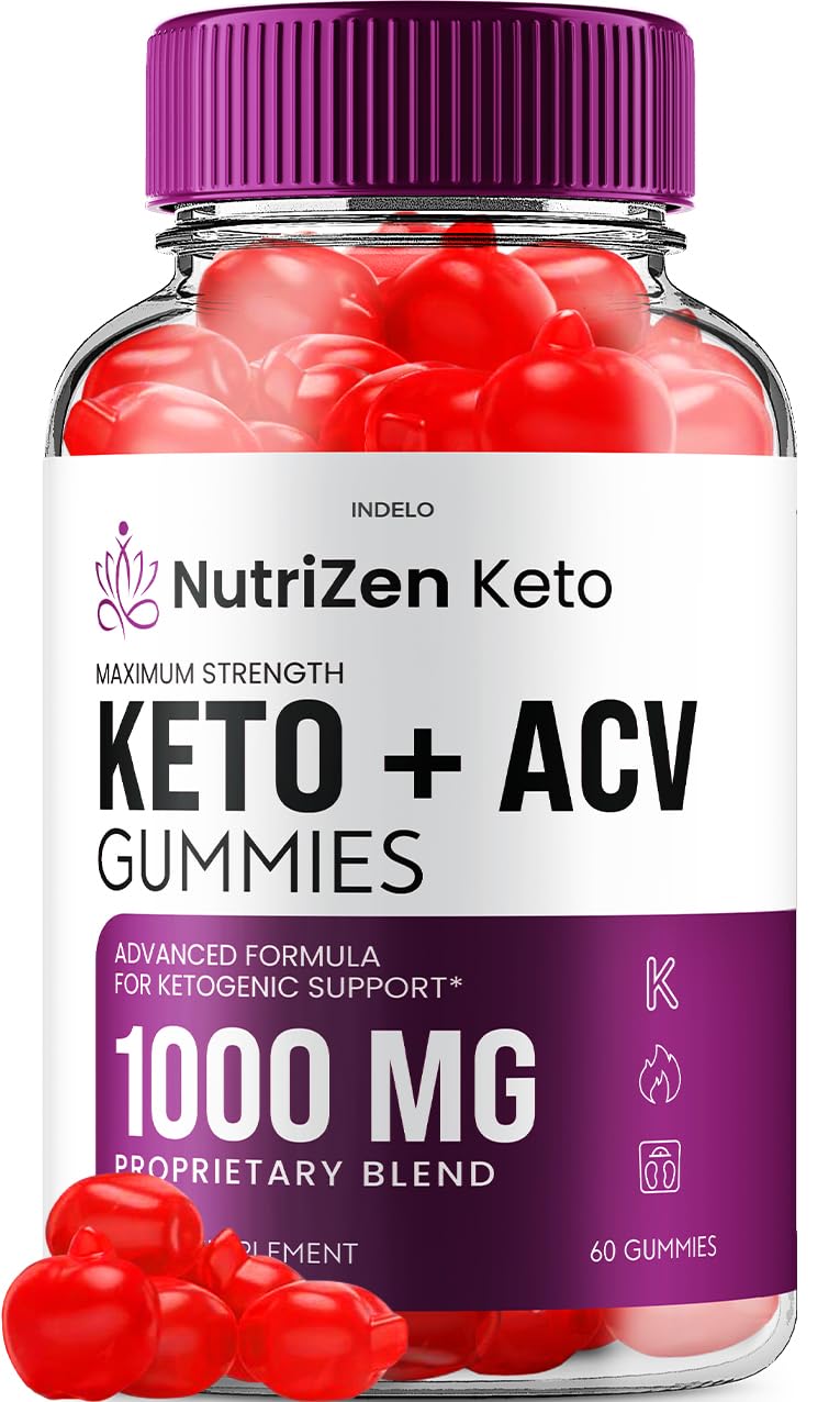 NutriZen Keto ACV Gummies - Advanced Formula Nutri Zen Keto Plus ACV Gummies Apple Cider Vinegar Keto Nutrizen ACV Gummies Dietary Supplement Reviews Men Women (60 Gummies)