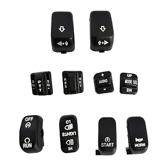 Morotcycle Black Handlebar Control Button Caps Handlebar Switch Housing Covers for Harley Touring 1996-2003 FLHTCU/FLHTK/FLTR/FLTRU and 2009-2013 FLHTCUTG