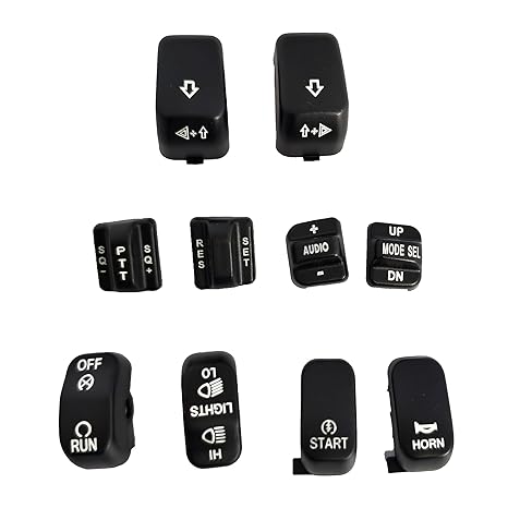 Morotcycle Black Handlebar Control Button Caps Handlebar Switch Housing Covers for Harley Touring 1996-2003 FLHTCU/FLHTK/FLTR/FLTRU and 2009-2013 FLHTCUTG