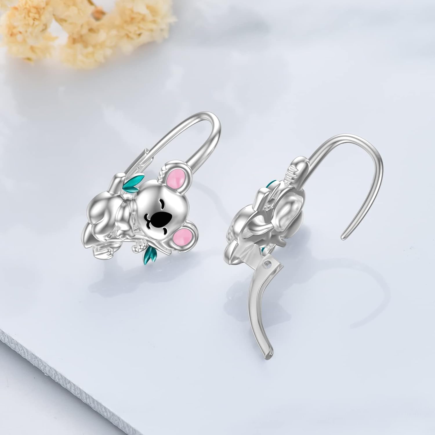 925 Sterling Silver Leverback Animal Dangle Drop Earrings for Women Christmas Jewelry Gifts