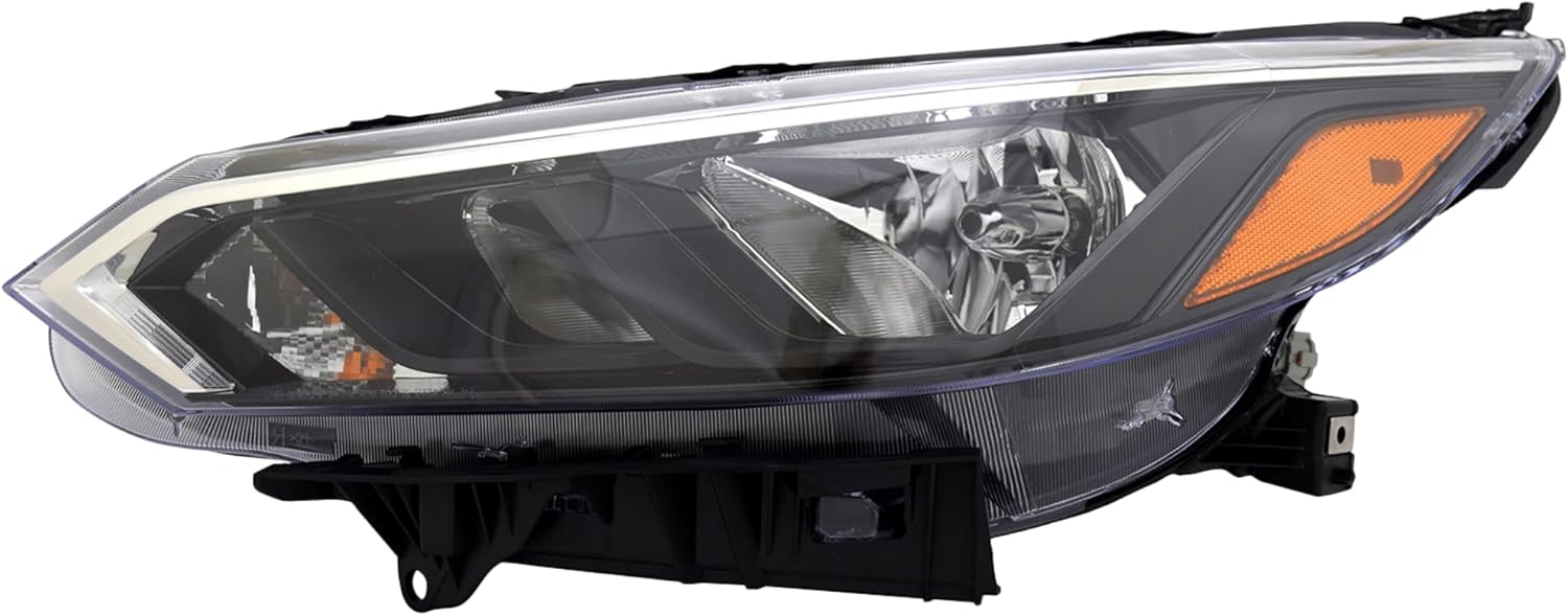 Headlight Assembly Compatible with Nissan 2024 Sentra S/SV Model Halogen with Bulbs Left Side/Driver Side Partslink: NI2502302 / OEM: 26060-6LY0A DOT/SAE Compliant