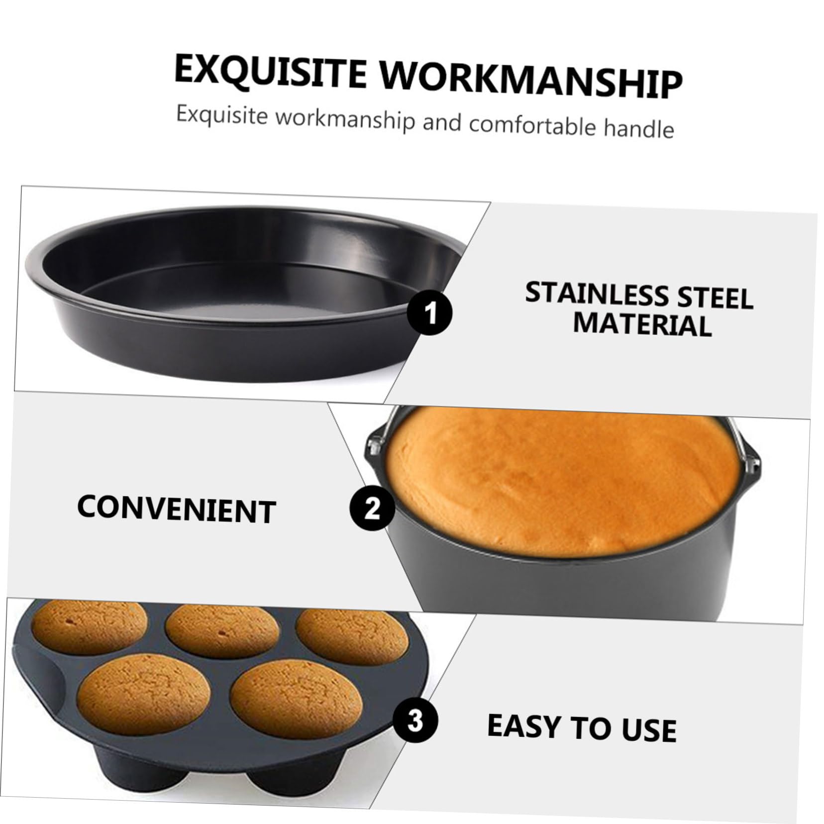 9stücke Heißluftfritteusen-set Mit Antihaft-kuchenform Und Pizzapfanne Für Küchenutensilien Geeignet Für Schokoladenkuchen Käsekuchen Und Mehr Gerichte