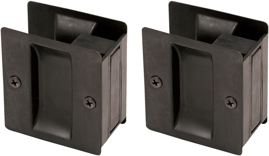 Design House 182105 Hall and Closet Pull, 2-Pack, Oil Rubbed Bronze, Pocket Door Passage Hardware