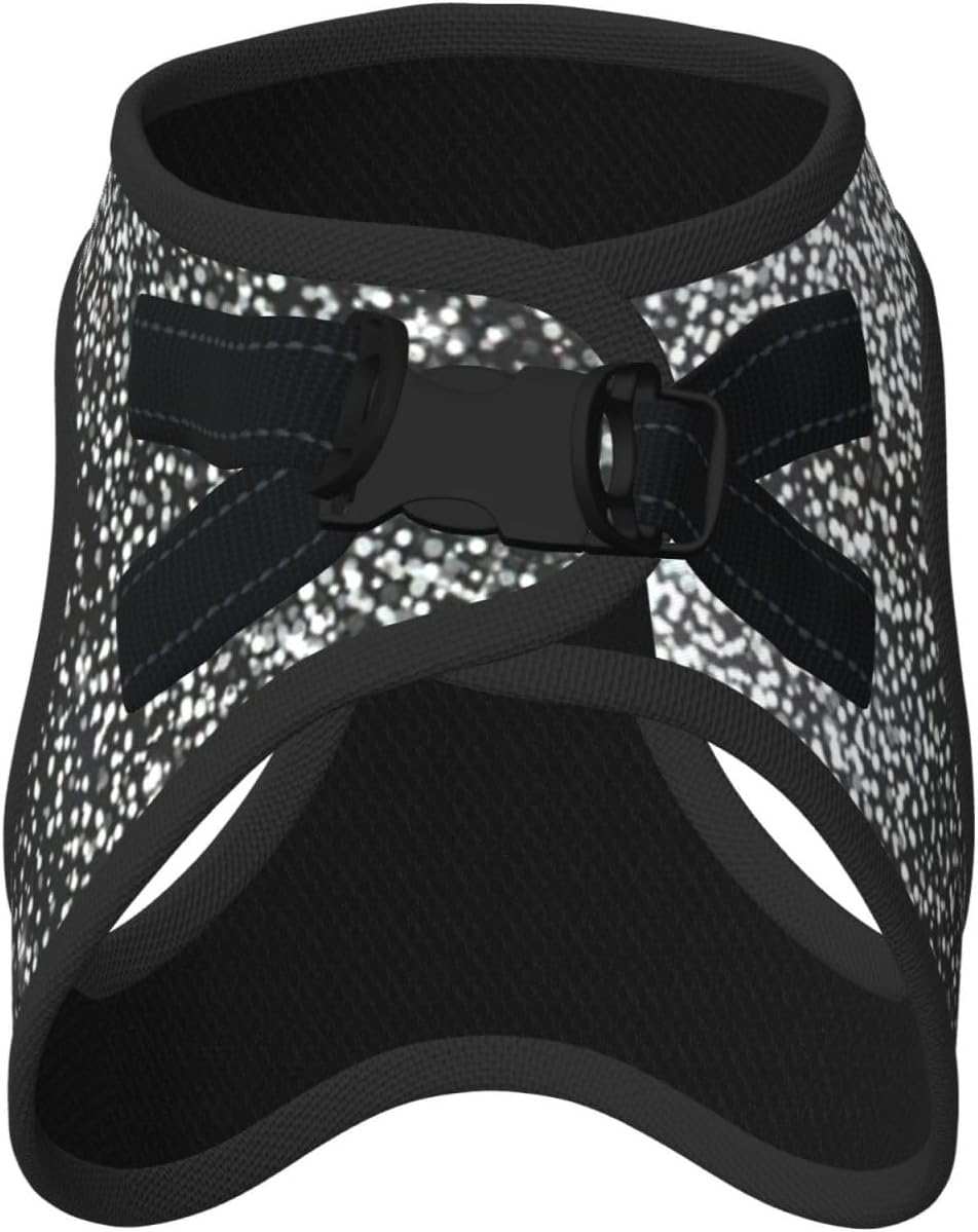 Arnés de verano para cachorros con estampado de purpurina plateada brillante con reflectante, accesorios para perros y gatos pequeños, medianos y grandes 4