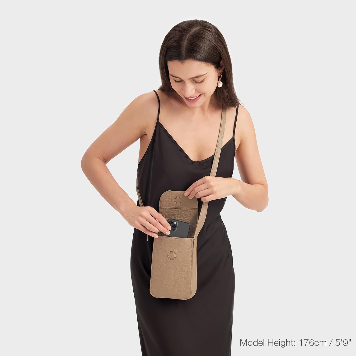 Kattee Leather Crossbody Bags for Women Trendy, Small Phone Purses Wallet Shoulder Handbags Travel with Card Slots