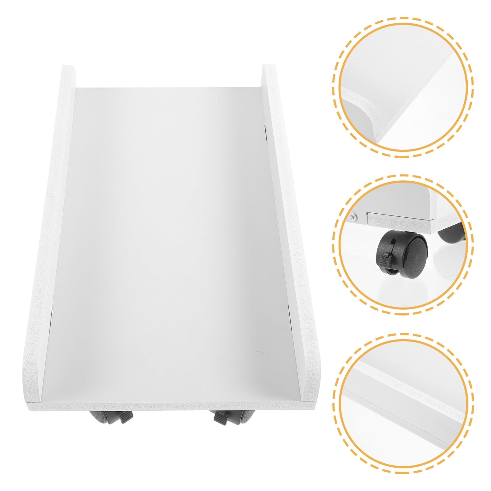 Cabilock Soporte de Piso para Caja de Ordenador Blanco con Ruedas, Resistente Gran Capacidad de Carga para Escritorio de Oficina