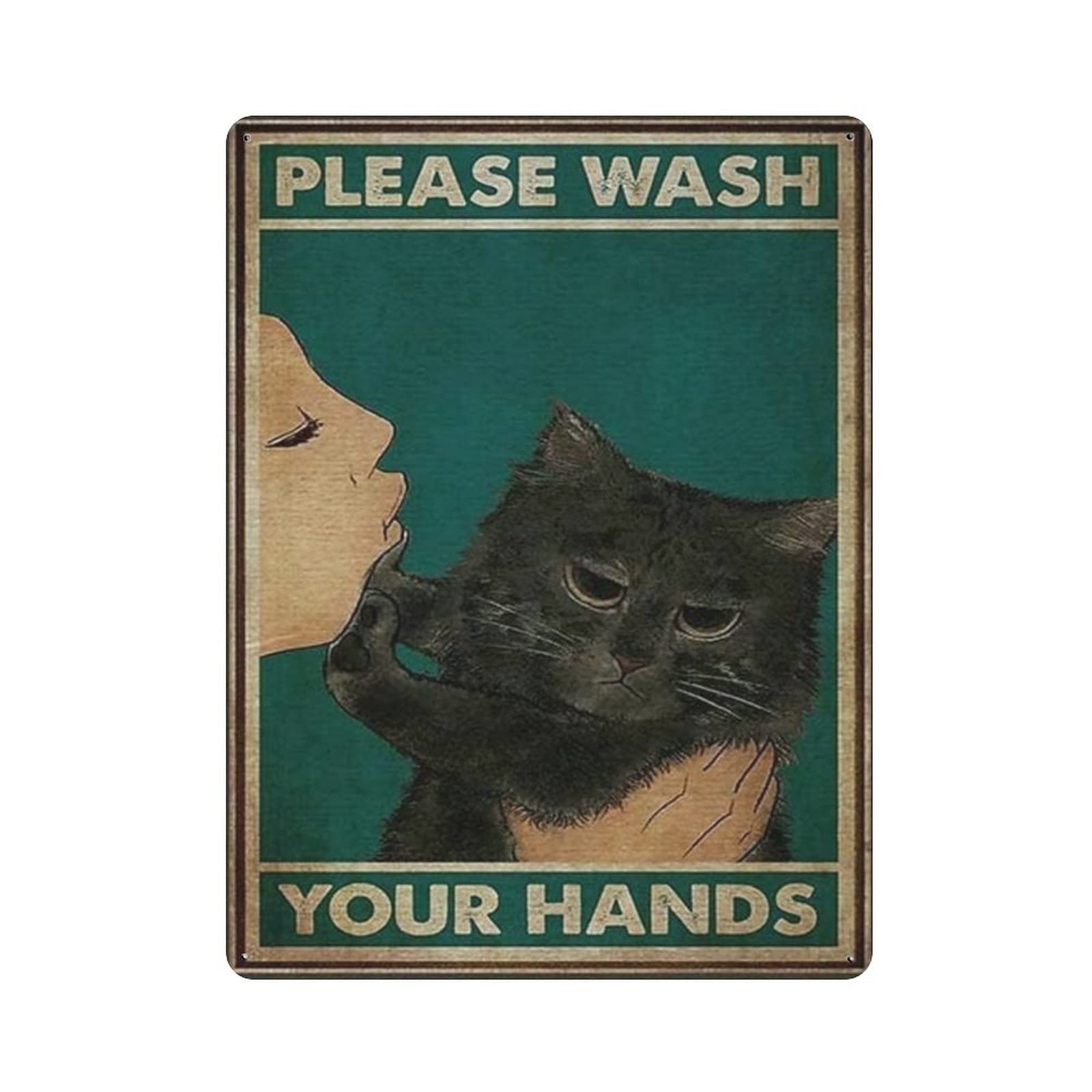 AOOEDM Please Wash Your Hands Vintage Metal Tin Sign for Home Coffee Shop Office Wall Art Metal Poster Garage Decor Man Cave Sign Inspirational Quote Wall Decor