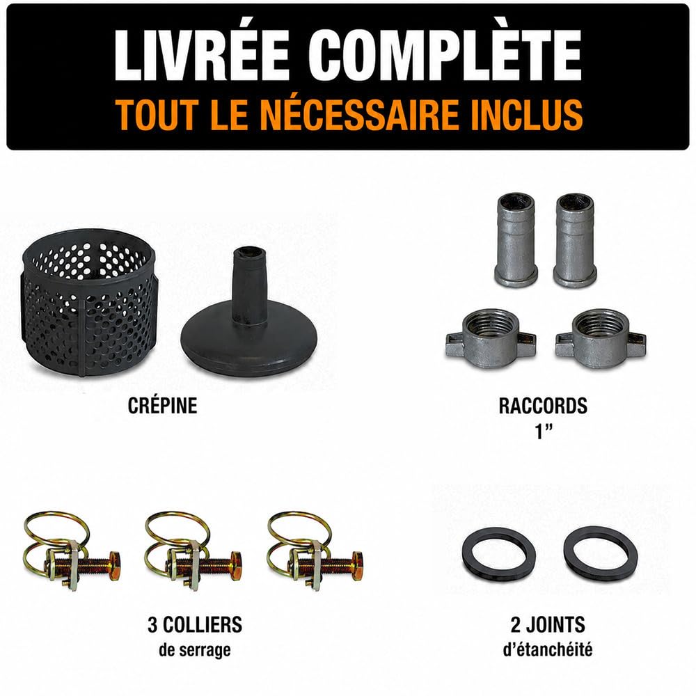 GT Garden Pompe à Eau Thermique, 52 cm3, 10 m3 par Heure