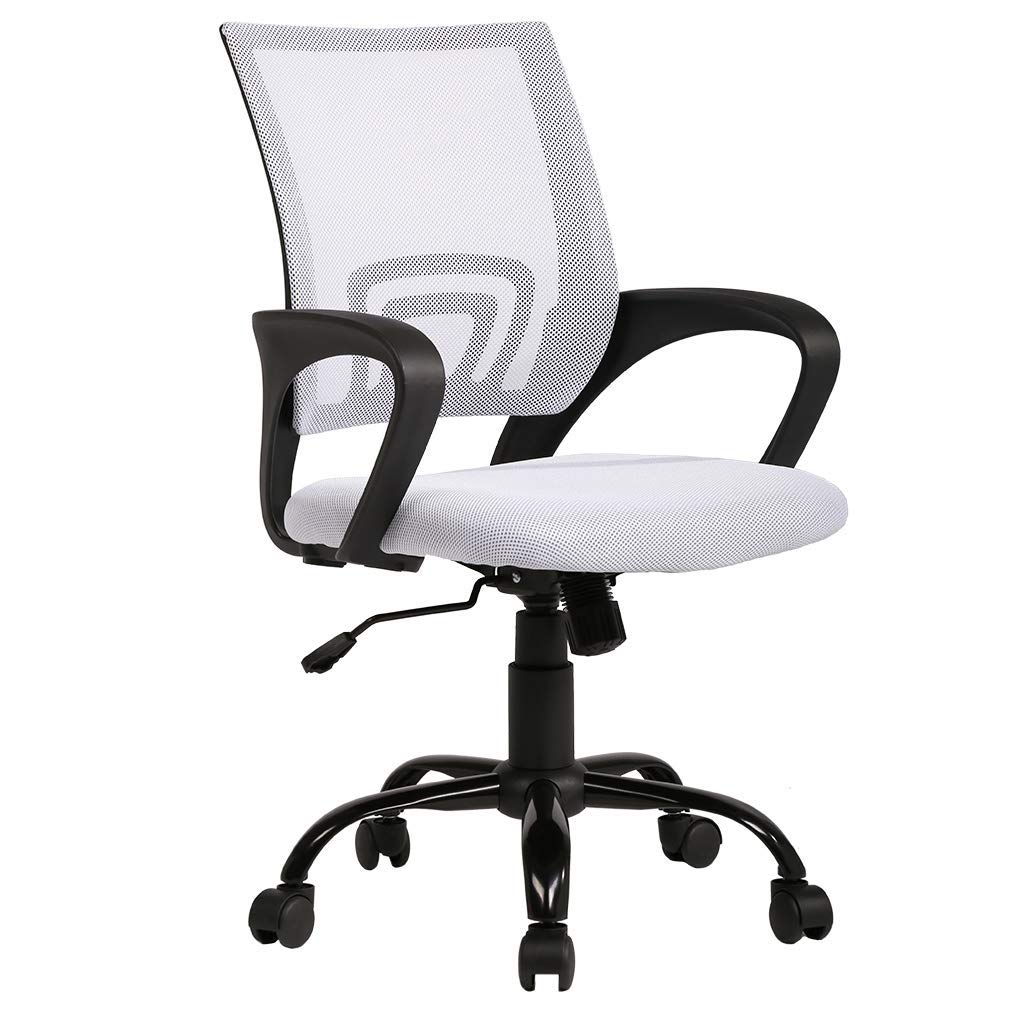 Home Office Chair Ergonomic Desk Chair Mid Back Computer Rolling Chair with Armrest Back Support Swivel Chair with