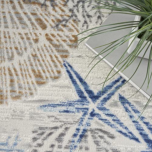 Nourison Home Pompeii Ivory Grey Blue tapete 160x213 cm miniatura 3