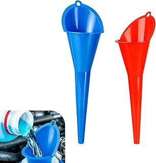 Yekoaru 2 PCS Long Neck Oil Funnel, Plastic Multi-Function Spill Saver Funnel, Car Funnels for Filling Automotive Oil, Lub...