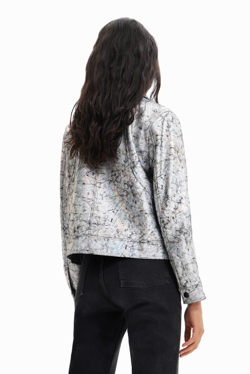 Desigual CHAQ_MINEAPOLIS, 2004 SILVER, CAPPOTTO PU Da donna, Black, L