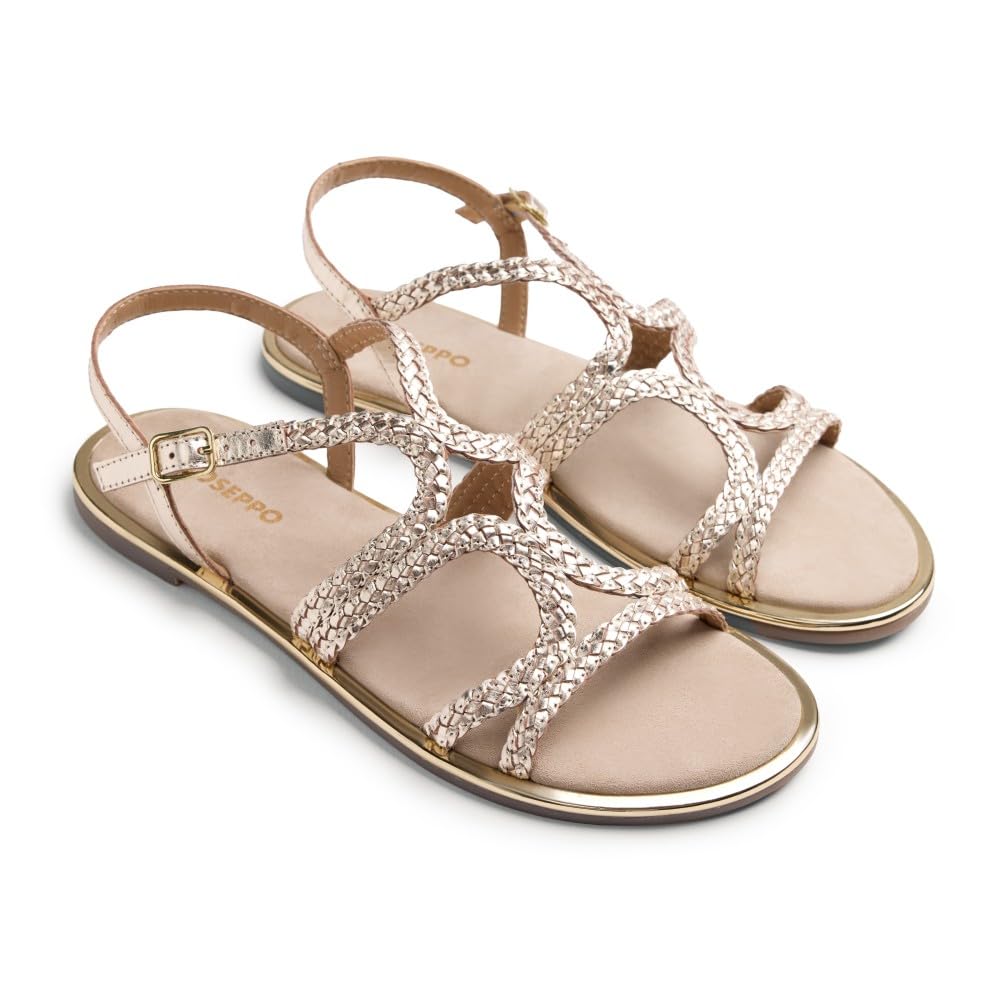 GIOSEPPO NEKUBU, Women's T-Strap, Platinum, 37 EU