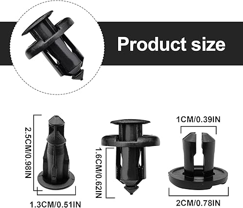 Miniatura 2 de TOPCNOEM Kit de 40 clips para guardabarros de parachoques, carrocería de automóvil de 0.394in con clip de expansión compatible con Honda CR-V Accord