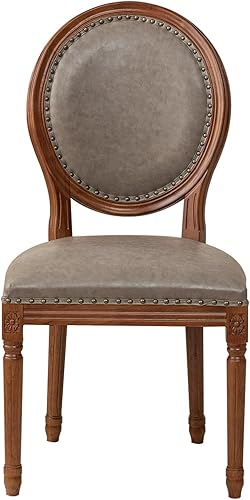 Miniatura 21 de JKGHK - Sillas de comedor, sillas de cocina de madera, silla lateral tapizada de cuero para habitación con respaldo redondo, juego de sillas de sala