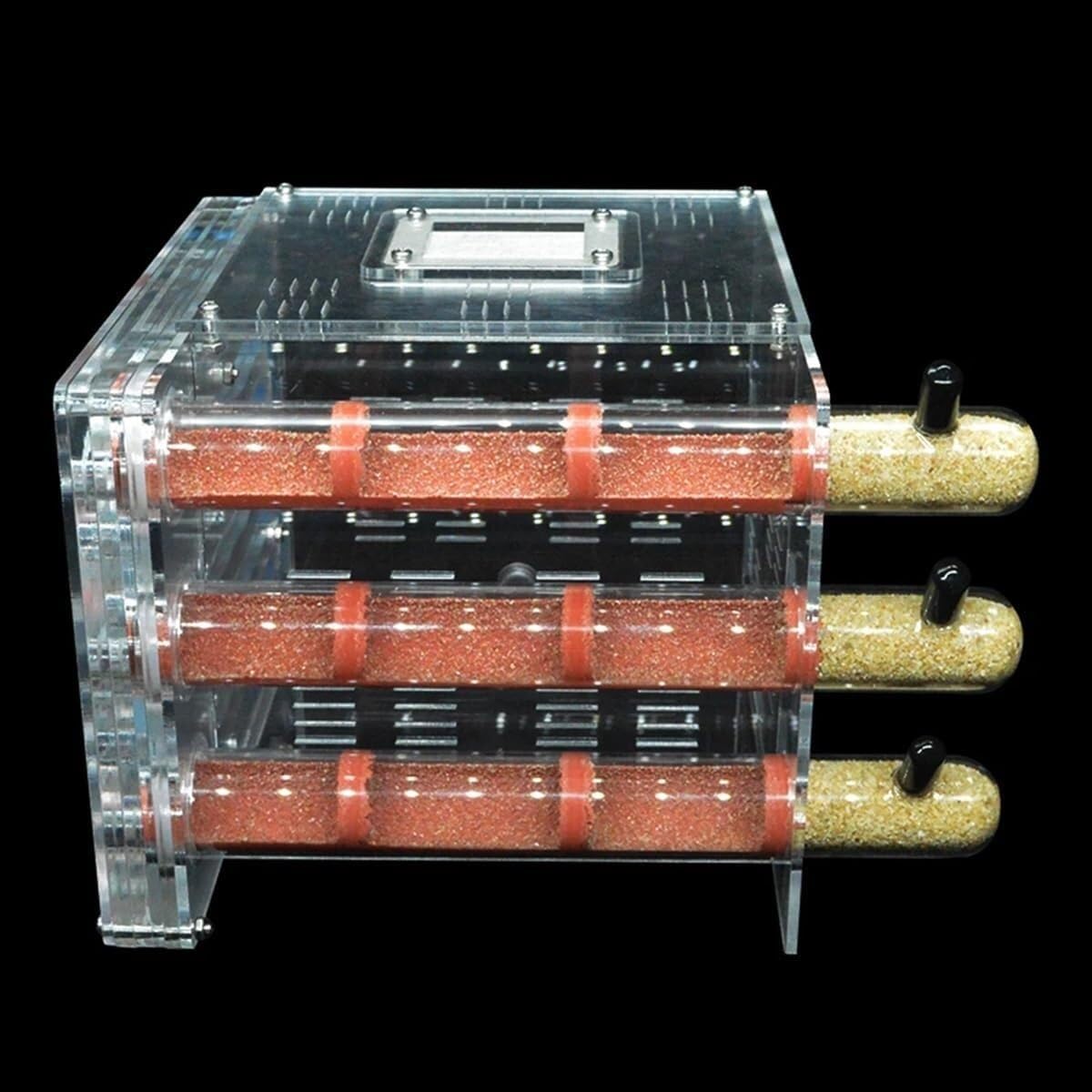 Stereoskopische Acrylbeobachtung Nest DIY Drei-Röhren-Ameisenfarm Ökologisches Ameisennest Acryl-Ameisenhaus Feuchtigkeitsspeichernde Werkstatt Villa Ameisenbox Haustier-Ameisenhügelschloss Studie übe